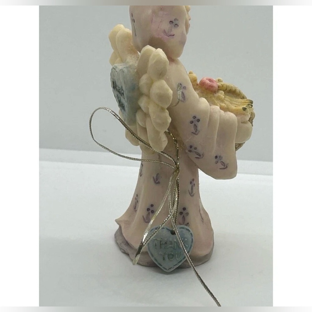 Vintage Unique Ceramic Angel Figurine with Thank You Heart Creepy Decor Odd - Picture 8 of 10